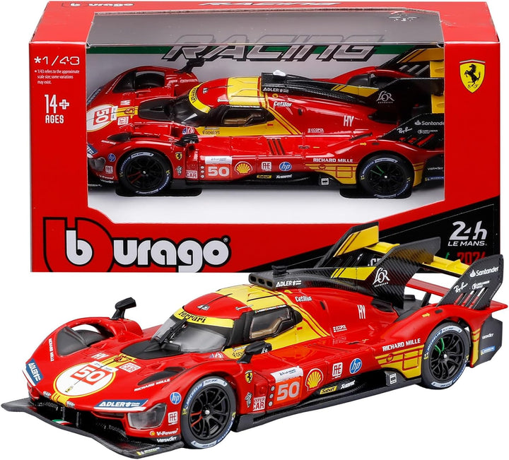 Burago Ferrari 499P n°50 Vainqueur 24H du Mans 2024 1:43