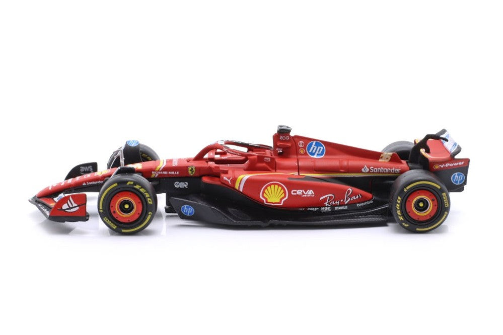Burago Scuderia Ferrari SF-24 n° 16 Charles Leclerc Vainqueur du GP de Monaco 2024 1:43