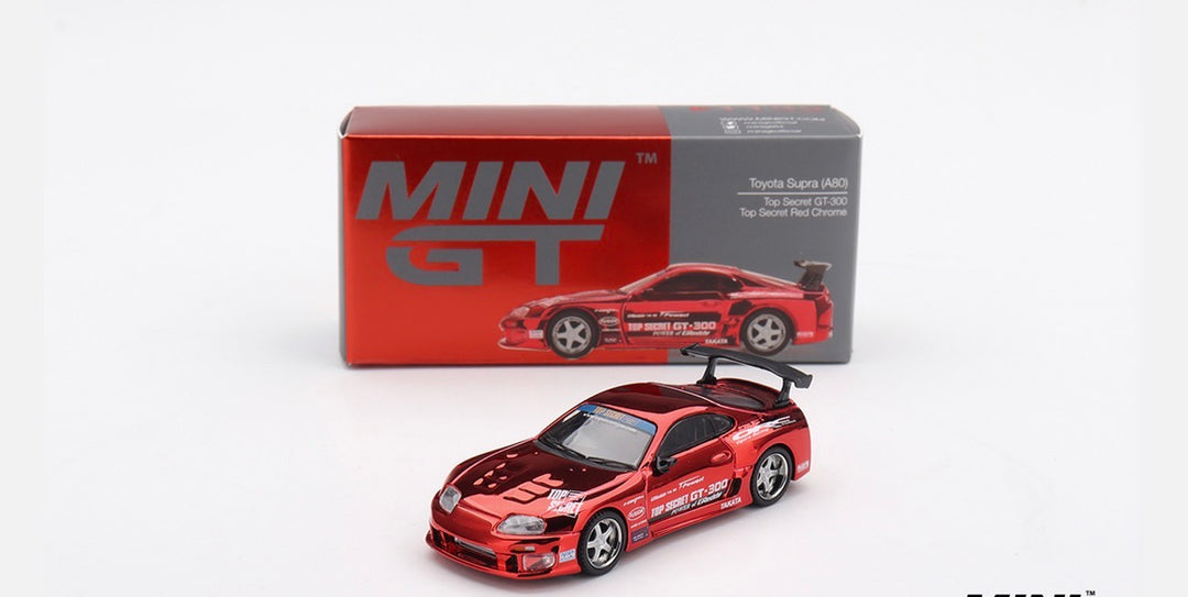 Mini GT Toyota Supra (A80) Top Secret GT-300 Red Chrome