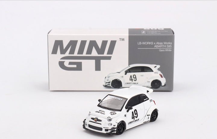 Mini GT Fiat 595 Abarth LB-Works X Abas Works 2024 Blanc