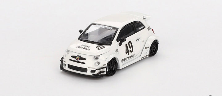 Mini GT Fiat 595 Abarth LB-Works X Abas Works 2024 Blanc