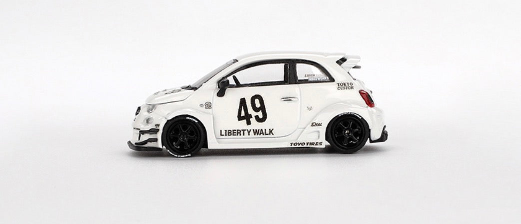 Mini GT Fiat 595 Abarth LB-Works X Abas Works 2024 Blanc