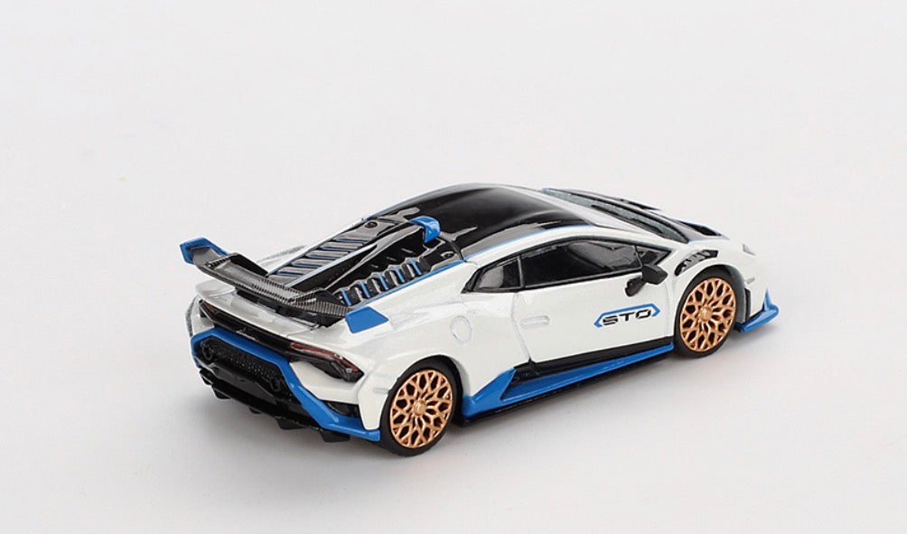 Mini GT Lamborghini Huracán STO 2023 Bianco Asopo