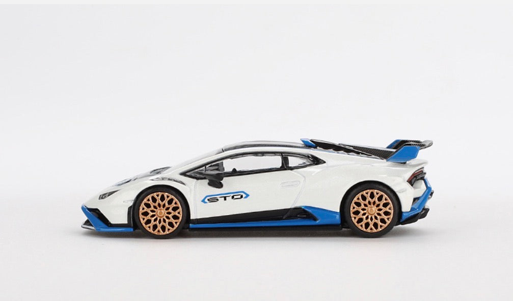 Mini GT Lamborghini Huracán STO 2023 Bianco Asopo