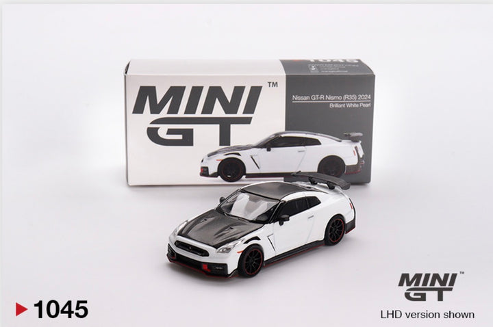 Mini GT Nissan GT-R (R35) Nismo 2024 Blanc nacré brillant
