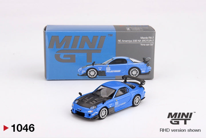Mini GT Mazda RX-7 RE-Amemiya 20B 3 rotors 2024 bleu