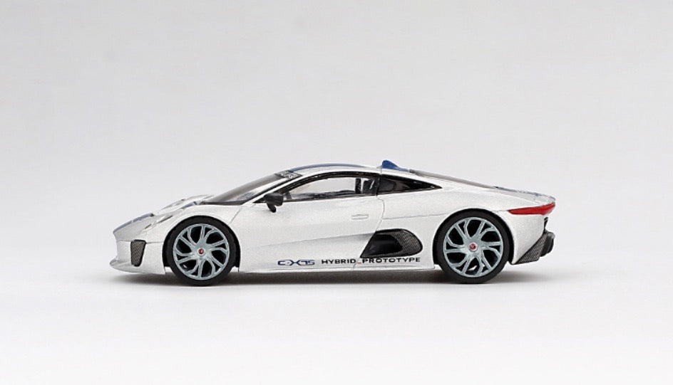 Mini GT Jaguar C-X75 2010 Argent/Bande Bleue