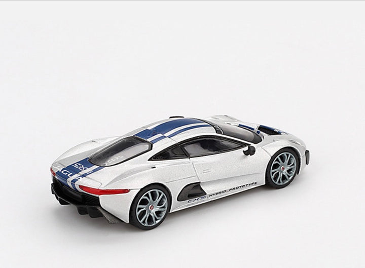 Mini GT Jaguar C-X75 2010 Argent/Bande Bleue