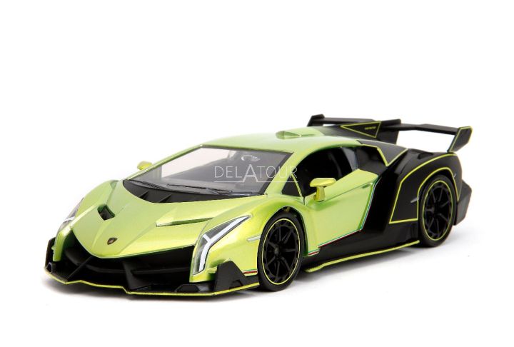 Jada Lamborghini Veneno vert et rose, pneus lisses