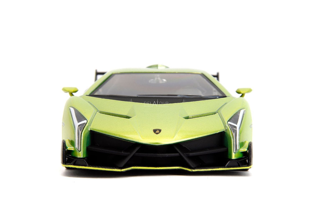 Jada Lamborghini Veneno vert et rose, pneus lisses
