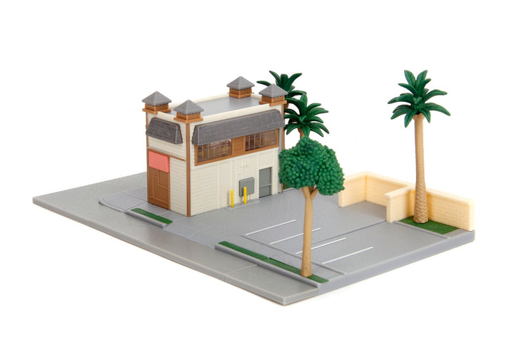 Diorama de café Jada Toretto avec Ford F-151 et Mitsubishi Eclipse