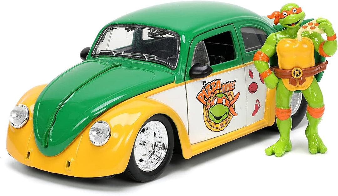 Jada Volkswagen Drag Beetle &amp; Michelangelo Les Tortues Ninja