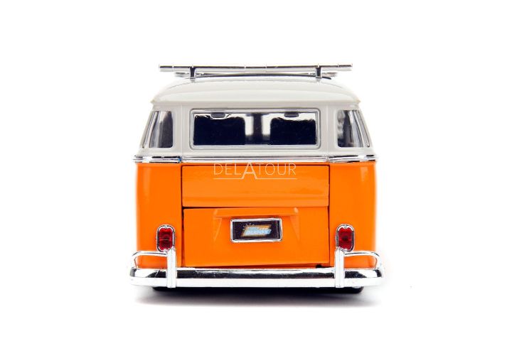 Jada Volkswagen Bus with surfboard Orange Punch Buggy