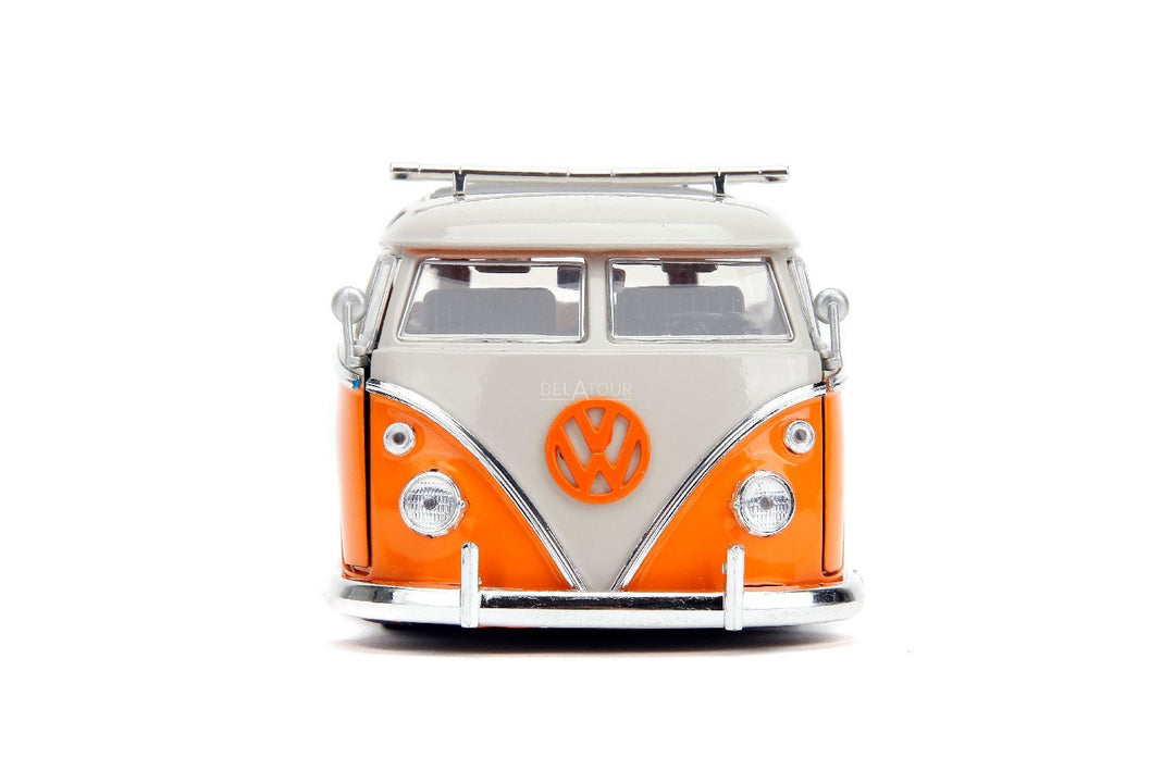 Jada Volkswagen Bus with surfboard Orange Punch Buggy