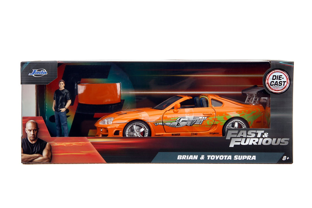 Jada Brian´s Toyota Supra met figurine Oranje Fast &amp; Furious