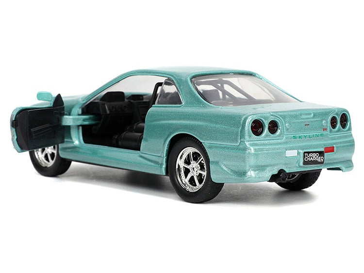 Nissan Skyline GT-R R34 verte de Jada et Brian dans Fast &amp; Furious