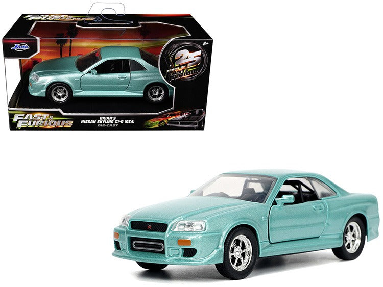 Nissan Skyline GT-R R34 verte de Jada et Brian dans Fast &amp; Furious