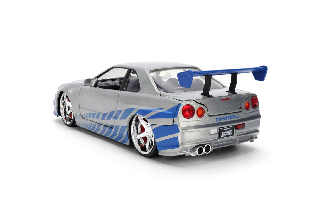 Jada Brian´s Nissan Skyline GT-R R34 Brushed Zilver Fast &amp; Furious