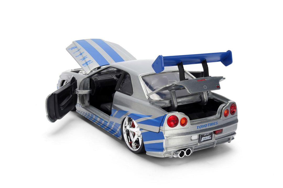 Jada Brian´s Nissan Skyline GT-R R34 Brushed Zilver Fast &amp; Furious