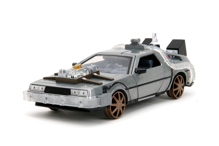 Jada Delorean Time Machine Grijs Back to the Future Part III Train Rails
