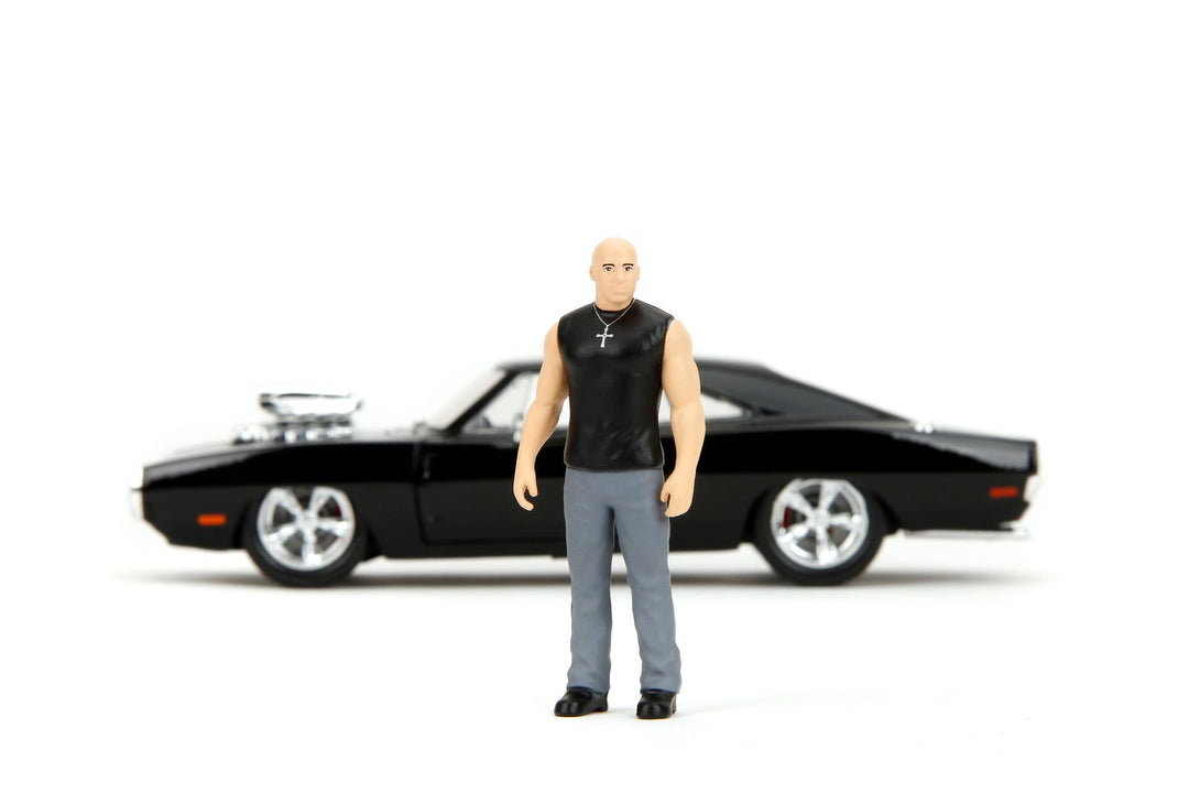 Jada Dom &amp; Dodge Charger avec figurine Noir Fast &amp; Furious