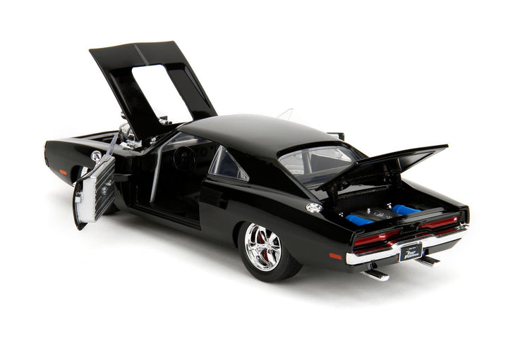 Jada Dom &amp; Dodge Charger avec figurine Noir Fast &amp; Furious