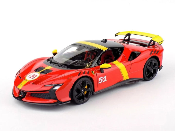 Bburago Ferrari SF90 XX Stradale n° 51 rouge 1:18 Race &amp; Play