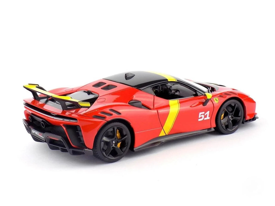Bburago Ferrari SF90 XX Stradale n° 51 rouge 1:18 Race &amp; Play