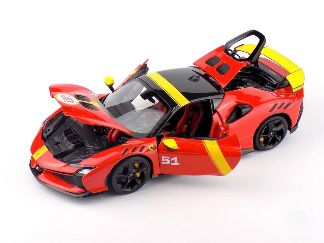 Bburago Ferrari SF90 XX Stradale n° 51 rouge 1:18 Race &amp; Play