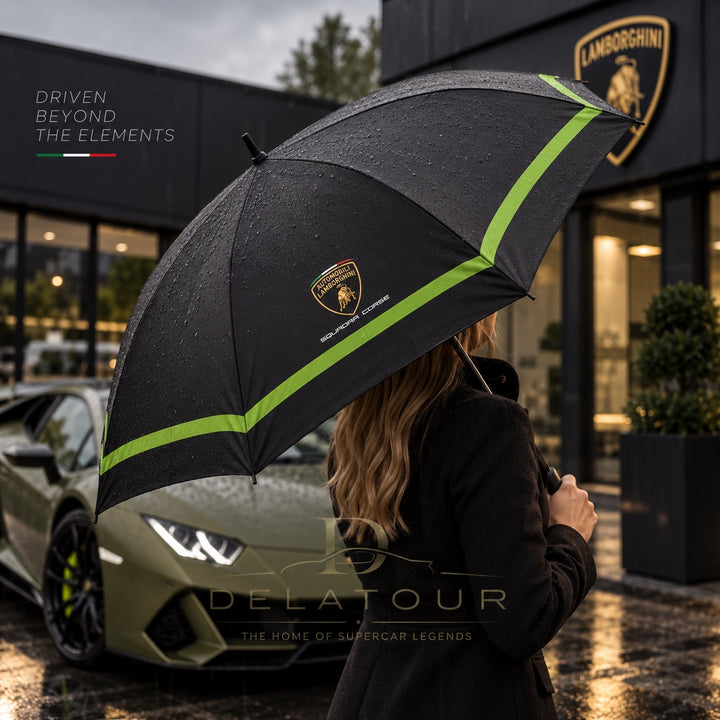 Lamborghini Squadra Corse Paraplu Zwart/Groen