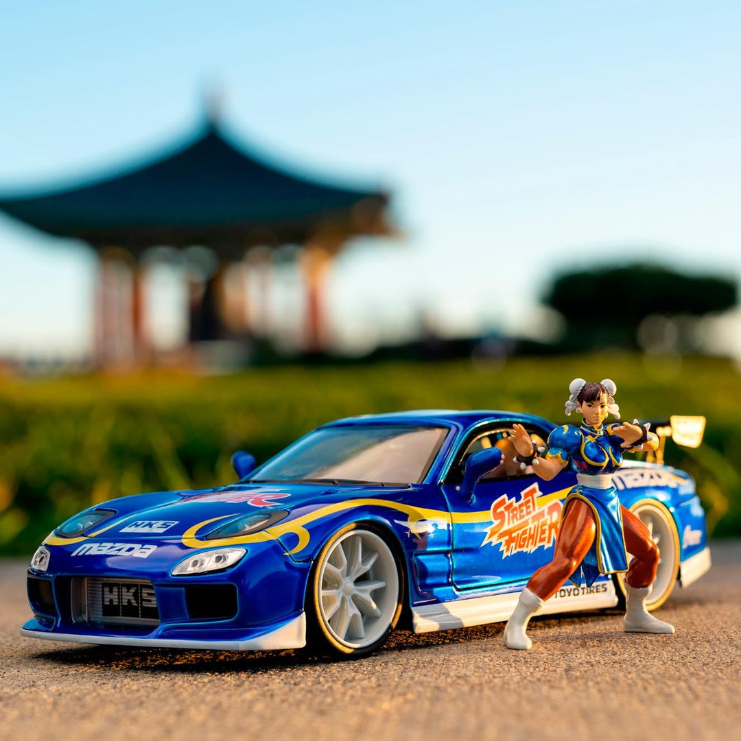 Jada Mazda RX-7 Chun-Li Bleu Streetfighter