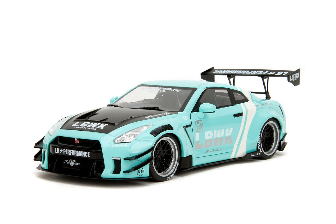 Jada Nissan GT-R (R35) Liberty Walk Body Kit 2.0 SeaFoam Pink Slips