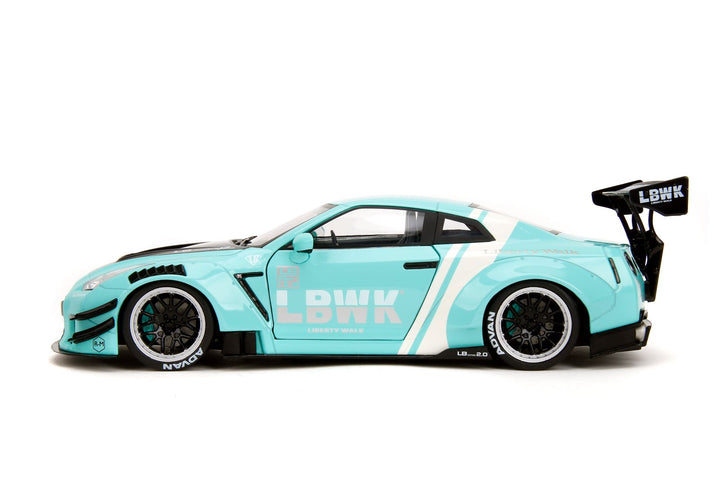 Jada Nissan GT-R (R35) Liberty Walk Body Kit 2.0 SeaFoam Pink Slips