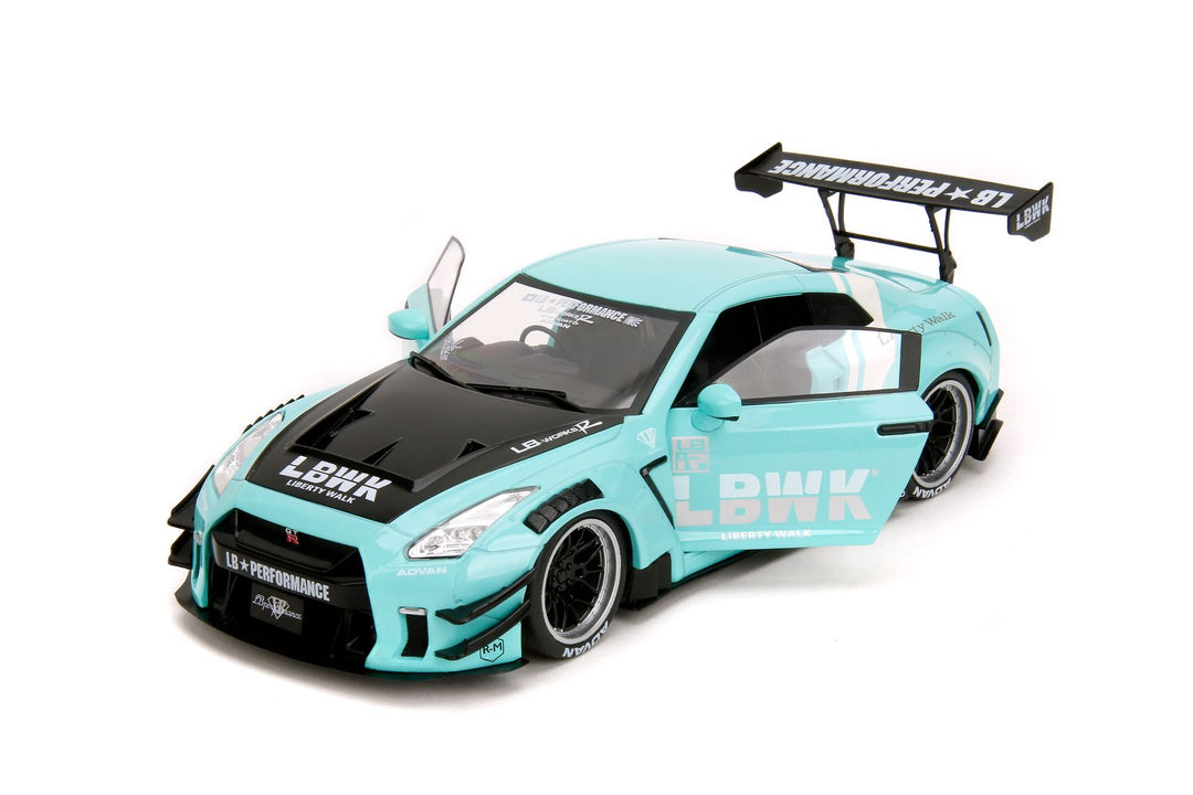 Jada Nissan GT-R (R35) Liberty Walk Body Kit 2.0 SeaFoam Pink Slips