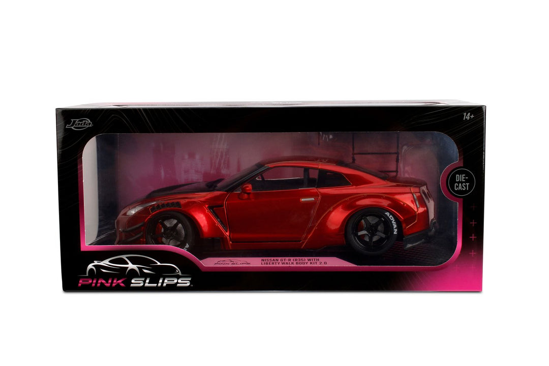 Jada Nissan GT-R (R35) Liberty Walk Body Kit 2.0 Candy Red Pink Slips