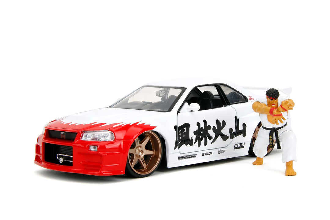 Jada Nissan Skyline GT-R R34 &amp; Ryu Blanc Streetfighter
