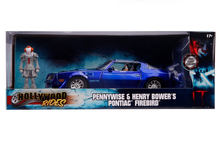 Jada Pontiac Firebird &amp; Pennywise &amp; Henry Bower Blauw IT Chapter II