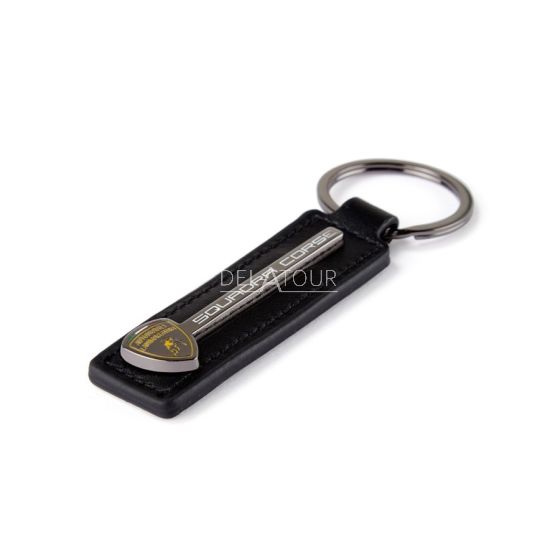 Lamborghini Squadra Corse Leather Keychain