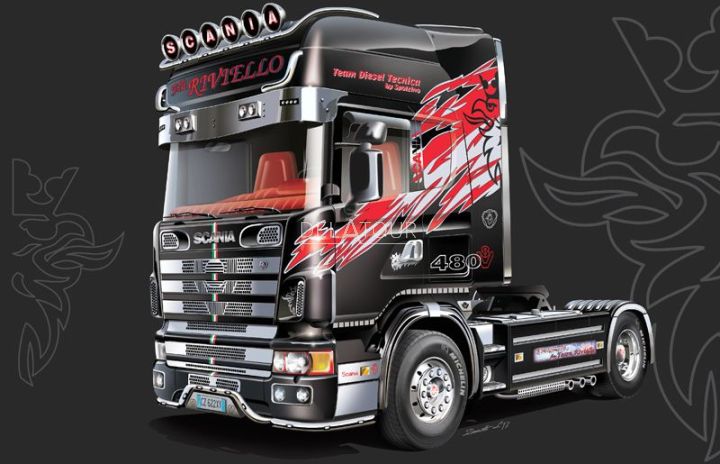 Scania R480 V8 Truck 2-Assi 2011 Black