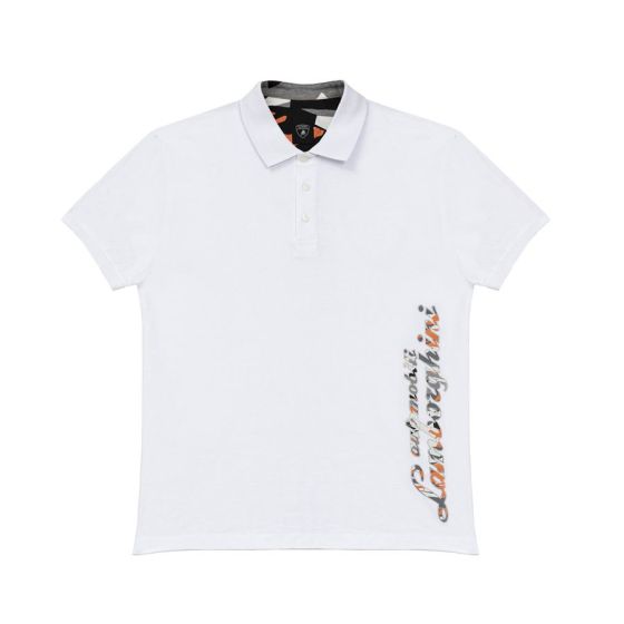 Lamborghini Polo Written Graphics White