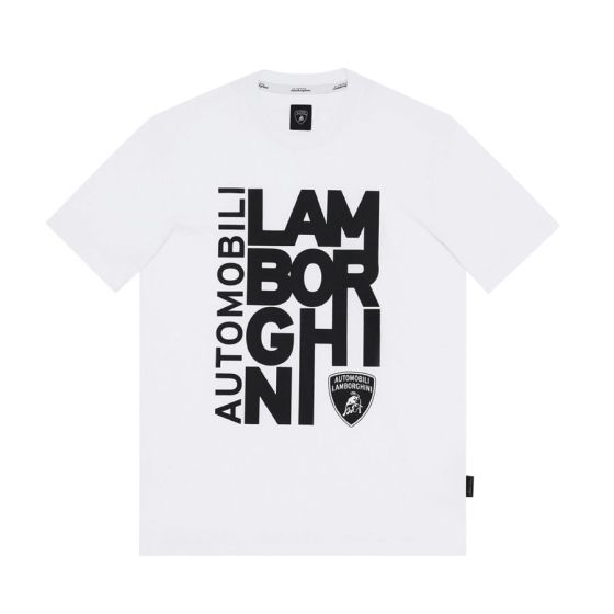 Lamborghini T-Shirt Deconstructed Logo White